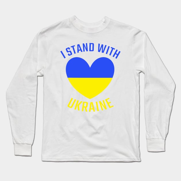 Flag of Ukraine on a Heart / I Stand With Ukraine! / Ukrainian Patriot Long Sleeve T-Shirt by Vladimir Zevenckih